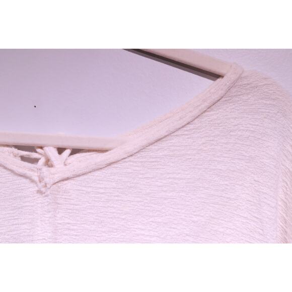 Free People Cream Oversized Tunic Dress Boho Slouchy High Low Hem - Picture 4 of 9